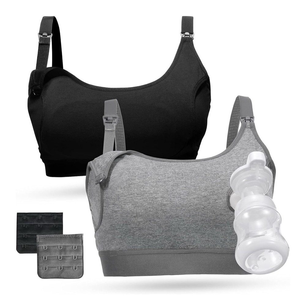 Momcozy Pumping & Nursing Bra 2-Pack  size Large